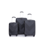 Expandable 3 Piece Luggage Sets PC Lightweight Suitcase with Two Hooks, Spinner Wheels, TSA Lock, (20/24/28), Black